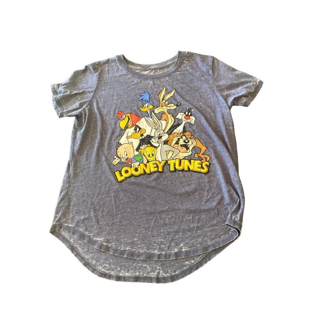 Looney Tunes Blue Burnout T Shirt Size 2X Large Tweety Fog Horn Bugs Road Runner